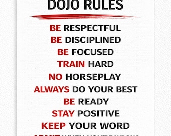 Dojo Rules Poster | Martial Arts Classroom Decor (digital Download) - Etsy