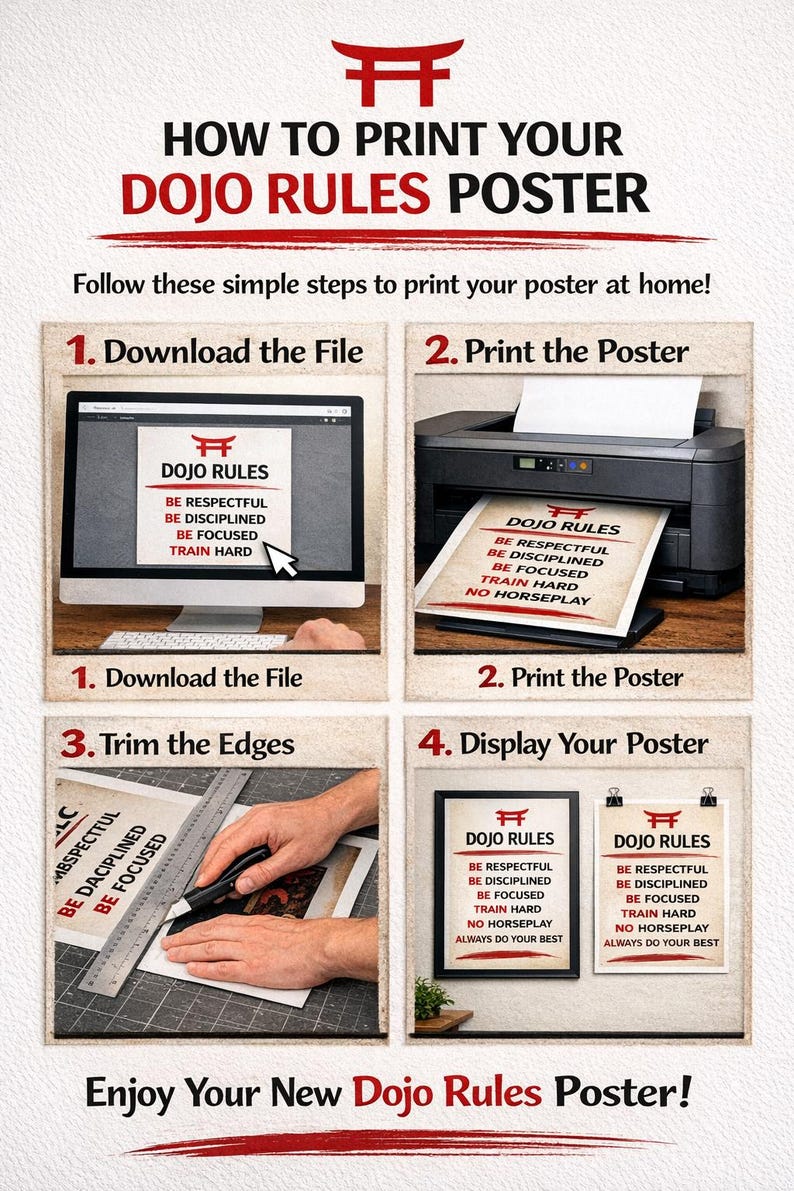 Dojo Rules Poster | Martial Arts Classroom Decor (digital Download) - Etsy