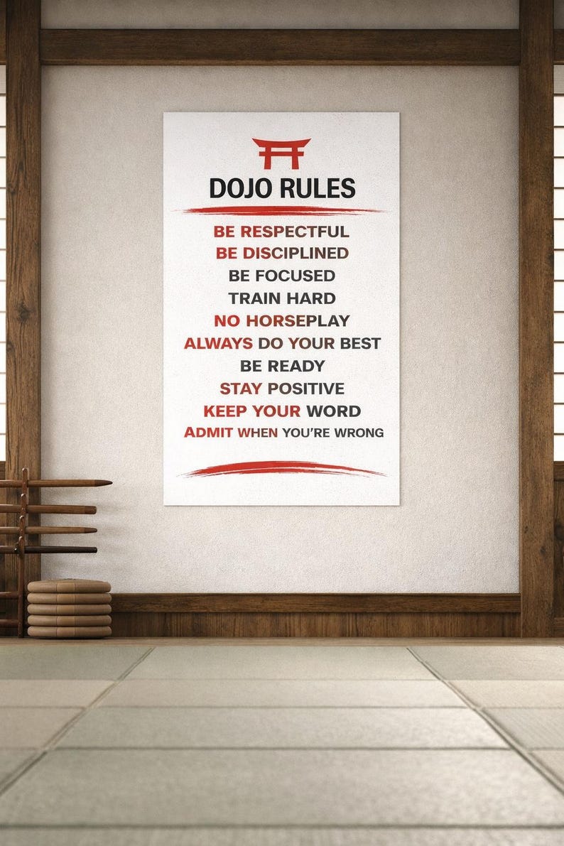 Dojo Rules Poster | Martial Arts Classroom Decor (digital Download) - Etsy