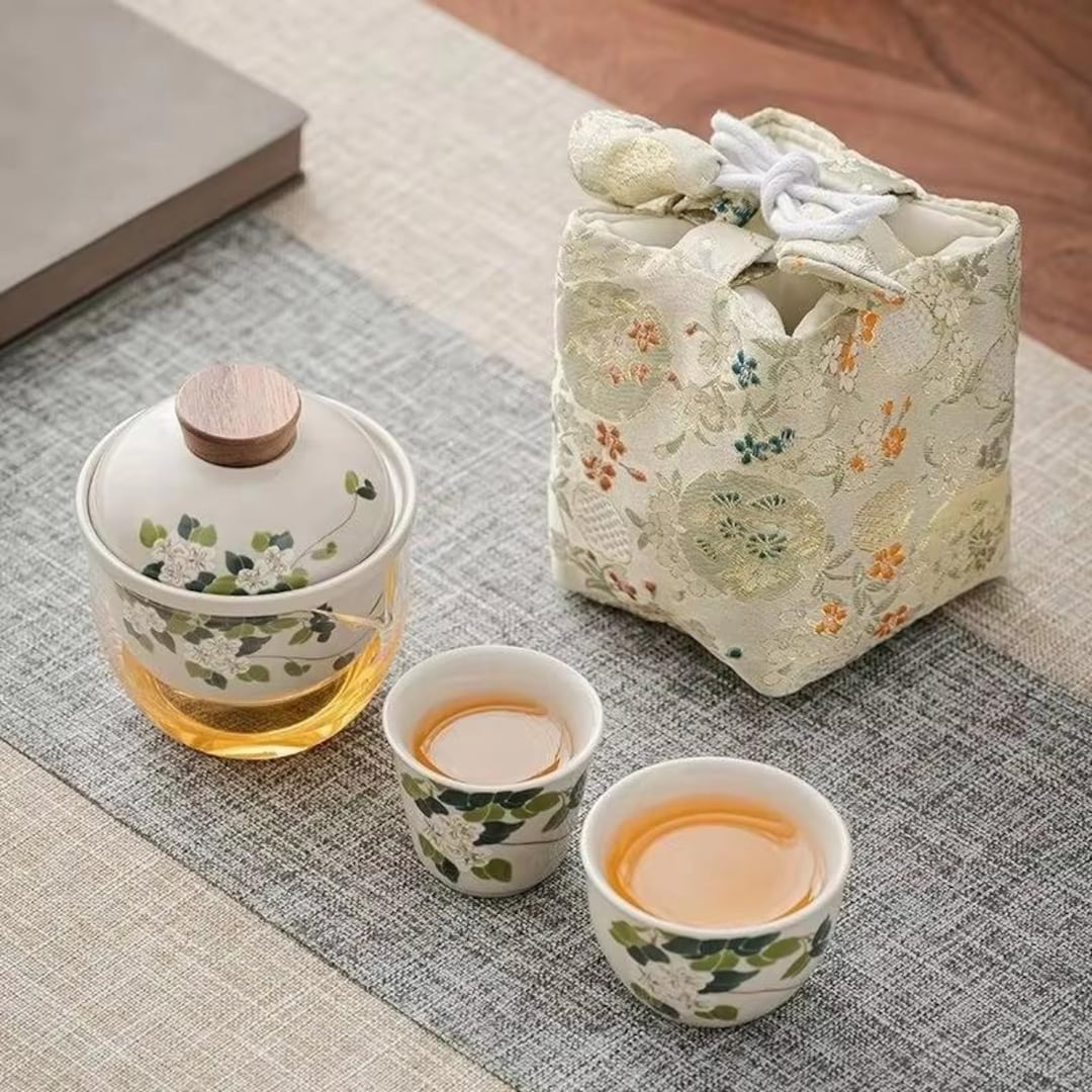 Handmade Gaiwan Set,camellia Gongfu Tea Set,tea Cup,travel Women Her ...