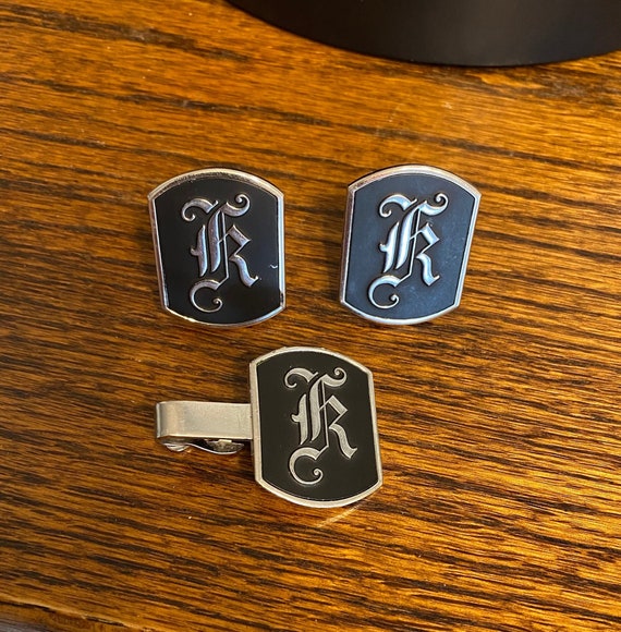 Vintage Swank Calligraphy Cufflinks. (R)