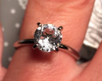 Diamant Simulant Solitaire Verlobungsring. Art Déco Vintage