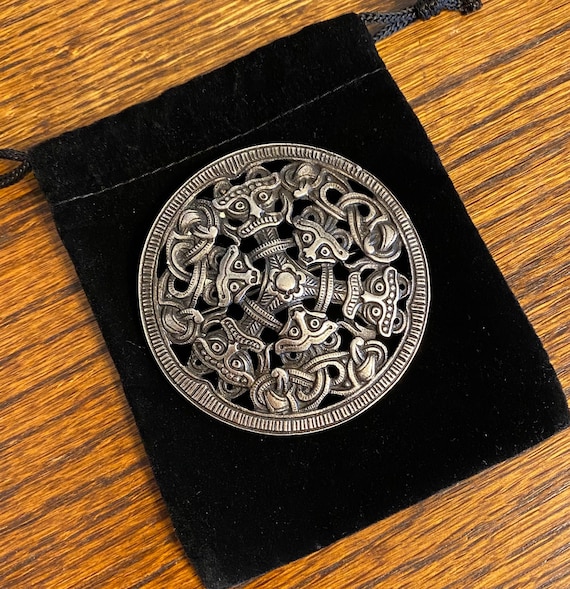 Viking Shield brooch. David Andersen. Sterling Sil