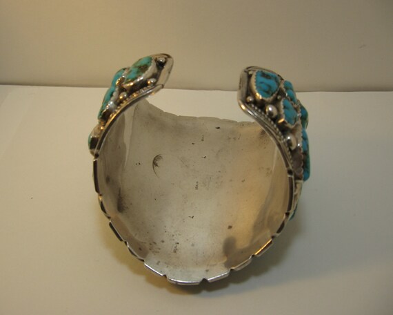 100+ Gram Native American Navajo Royston Turquoise Sterling Silver Gecko Bracelet 100+ Gram Native American Navajo Royston Turquoise Sterling Silver Gecko Bracelet