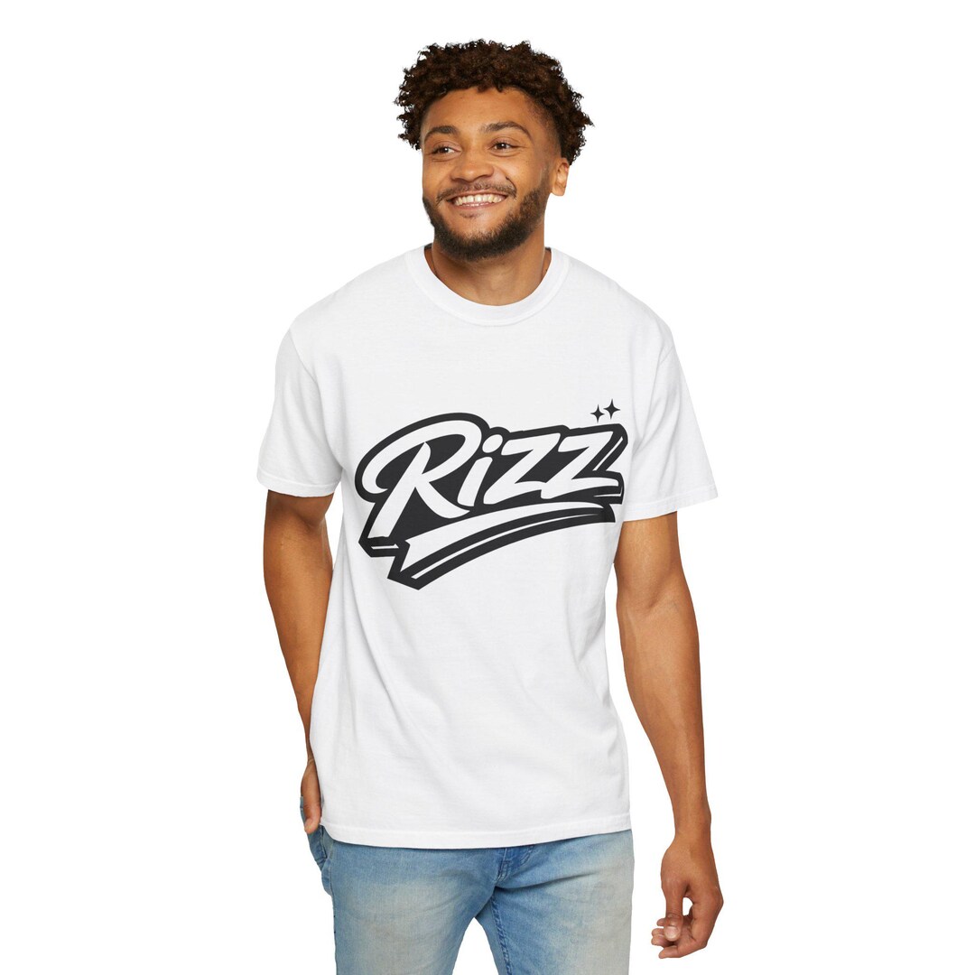 Top Rizz Logo Rizz Script Logo T-shirt | Retro Script Logo Tee | Baller Cool Trend ...