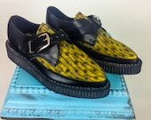 80s NaNa Pointy Toe Holographic Creepers / Made In England / Platform / Goth / Rockabilly / Lenticular