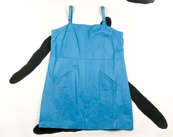 blue spice overalls dress