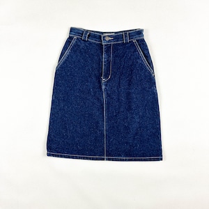 1990s Calvin Klein Denim Mini Pencil Skirt / Above The Knee / High Waist / A Line / Small / 24 Waist / 1980s / Preppy / Jean Skirt / 90s image 1