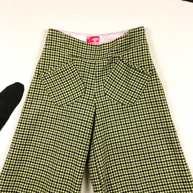 90s Green Plaid Dot Gaucho Pants / Harveys / Cropped / Patch | Etsy