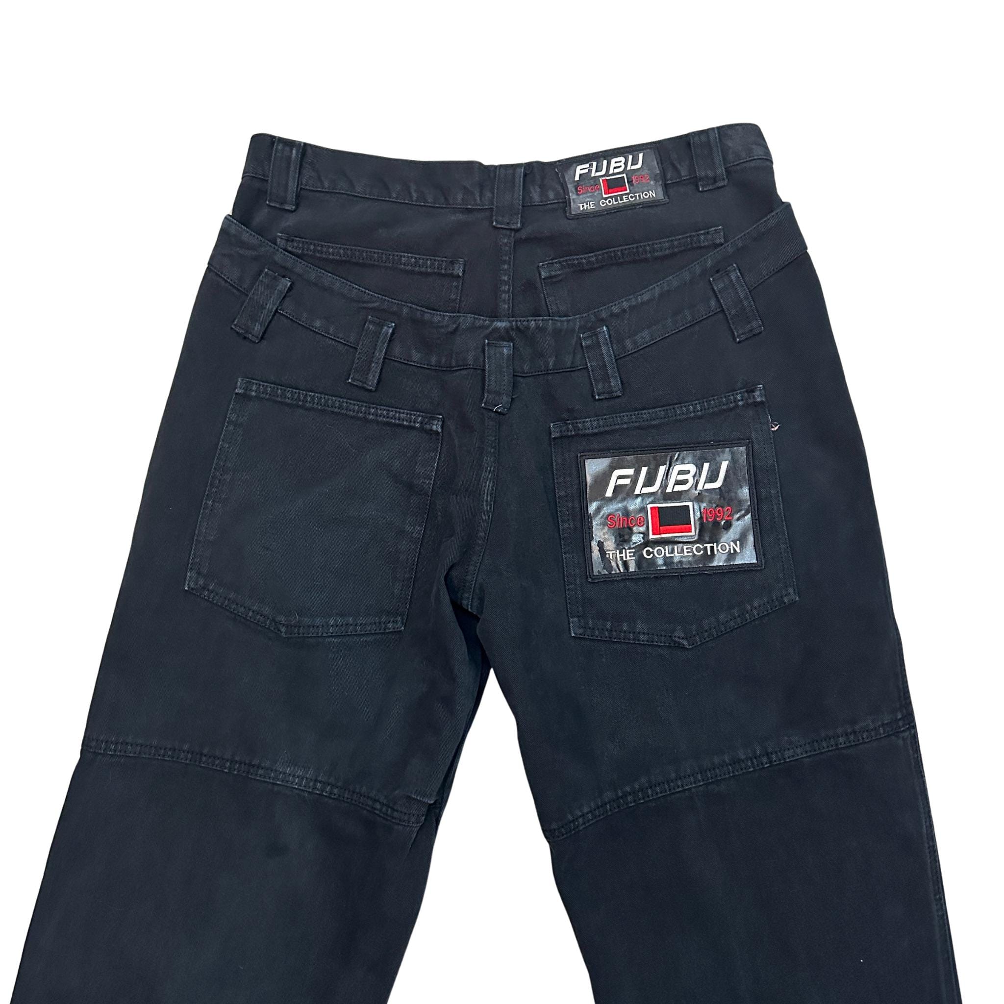 Y2k FUBU the Collection Double Butt Pocket Baggy Black Jeans