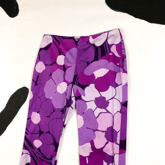 90s Express Purple Floral Capri Pants  / Cropped … - image 2