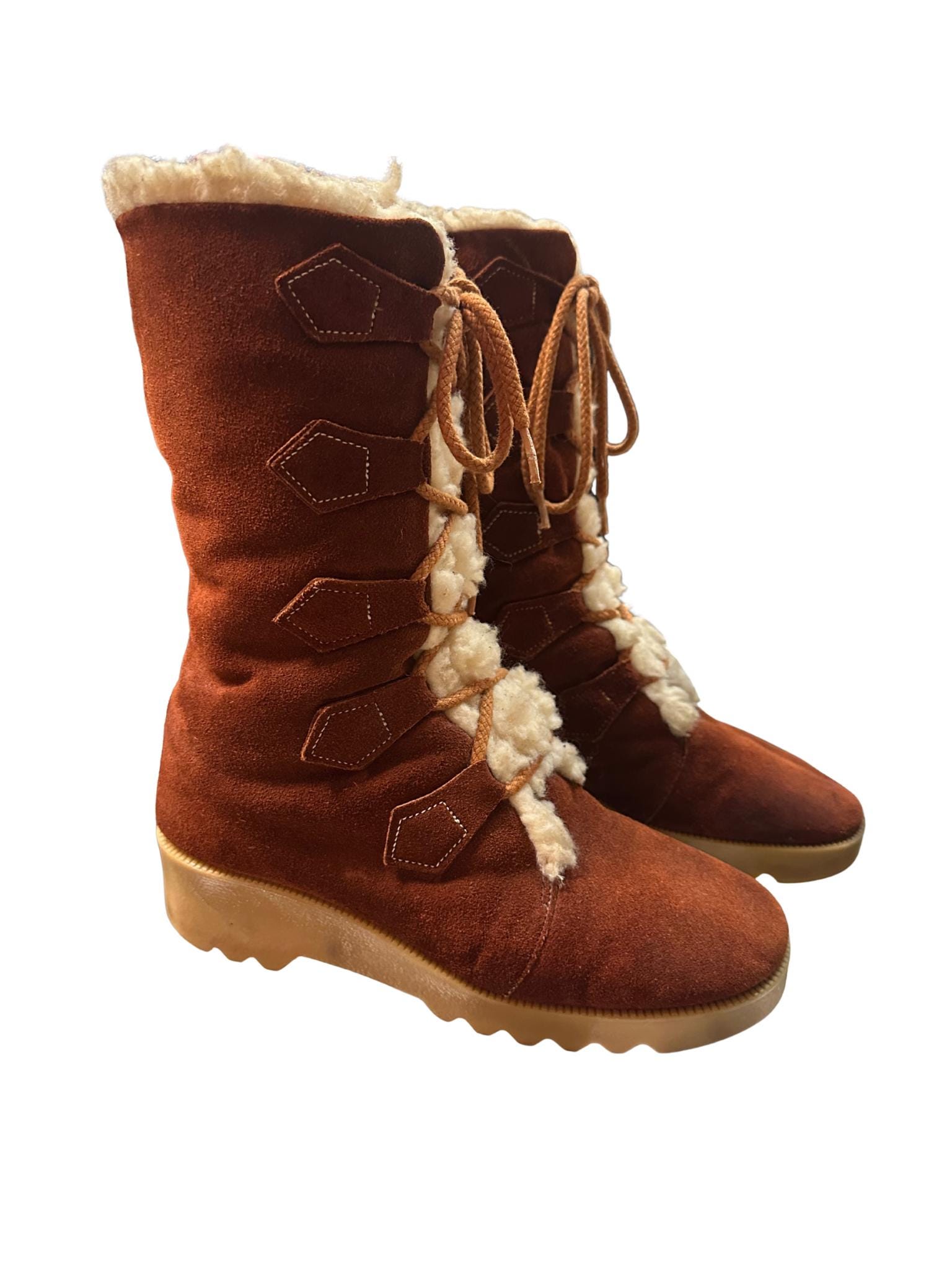 70's Vintage Lace up Boots - Etsy