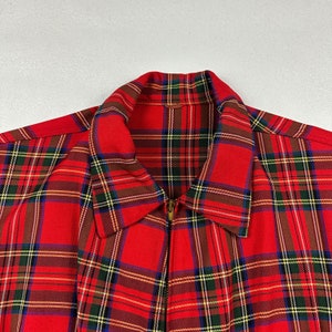 1940s Zero King Sports Apparel Mens Red Plaid Wool Gaberdine Jacket / Ricky Jacket / Tartan / Medium / Large / Talon Zipper / 1950s / 50s / image 2