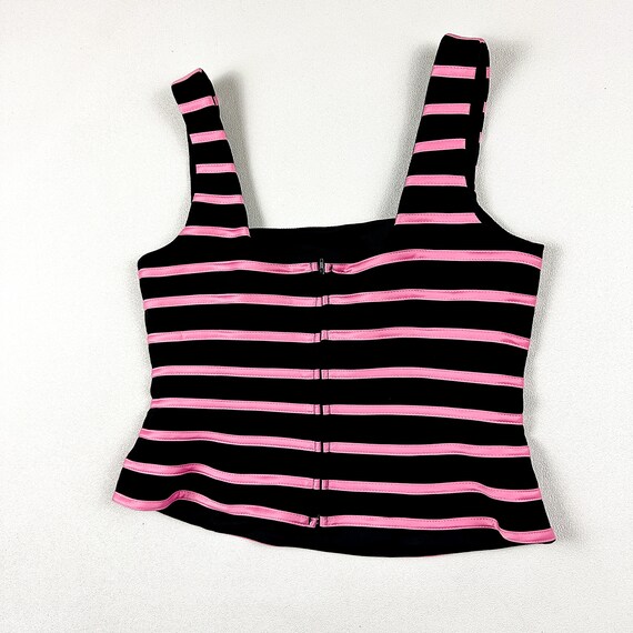 y2k JS Collections Pink and Black Fitted Tank Top… - image 3