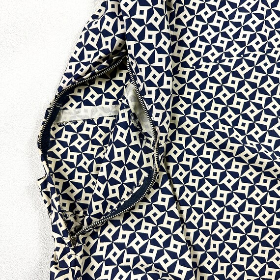 1940s Blue and White Star Print Cold Rayon Day Dr… - image 9