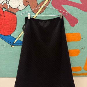 1990s / y2k Black and red pinstripe slip skirt / Midi Skirt / Medium / 00s / Goth / Rave / Elastic waist / hot topic / no appt necessary image 4