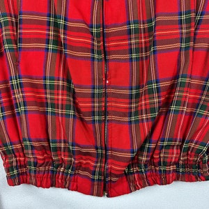 1940s Zero King Sports Apparel Mens Red Plaid Wool Gaberdine Jacket / Ricky Jacket / Tartan / Medium / Large / Talon Zipper / 1950s / 50s / image 3