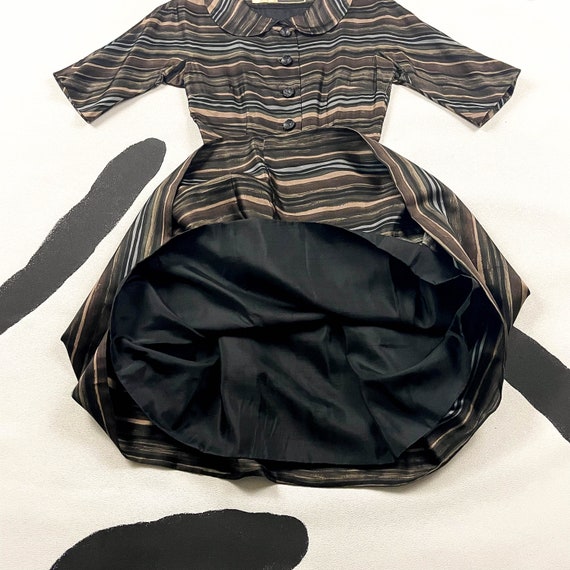 1950s Bud Kilpatrick Striped Shirt Dress / Fit an… - image 6