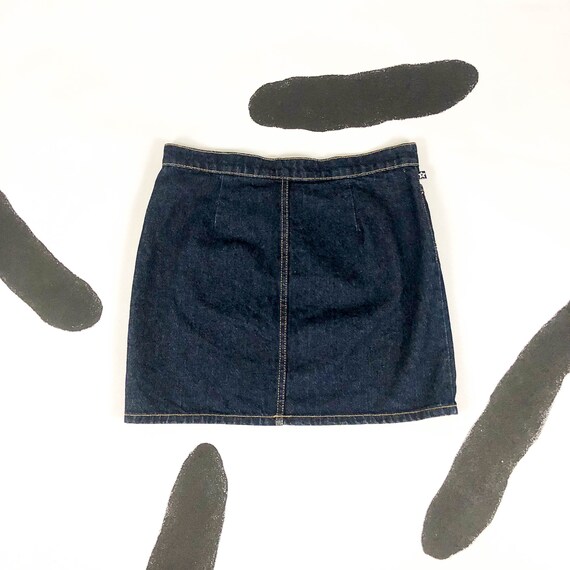 90s Tyte Dark Wash Denim Mini Skirt / 1990s / Cyb… - image 5