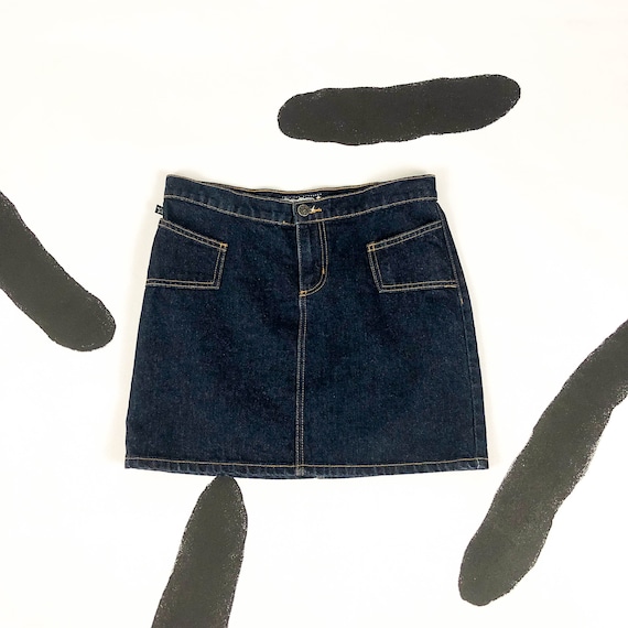 90s Tyte Dark Wash Denim Mini Skirt / 1990s / Cyb… - image 1