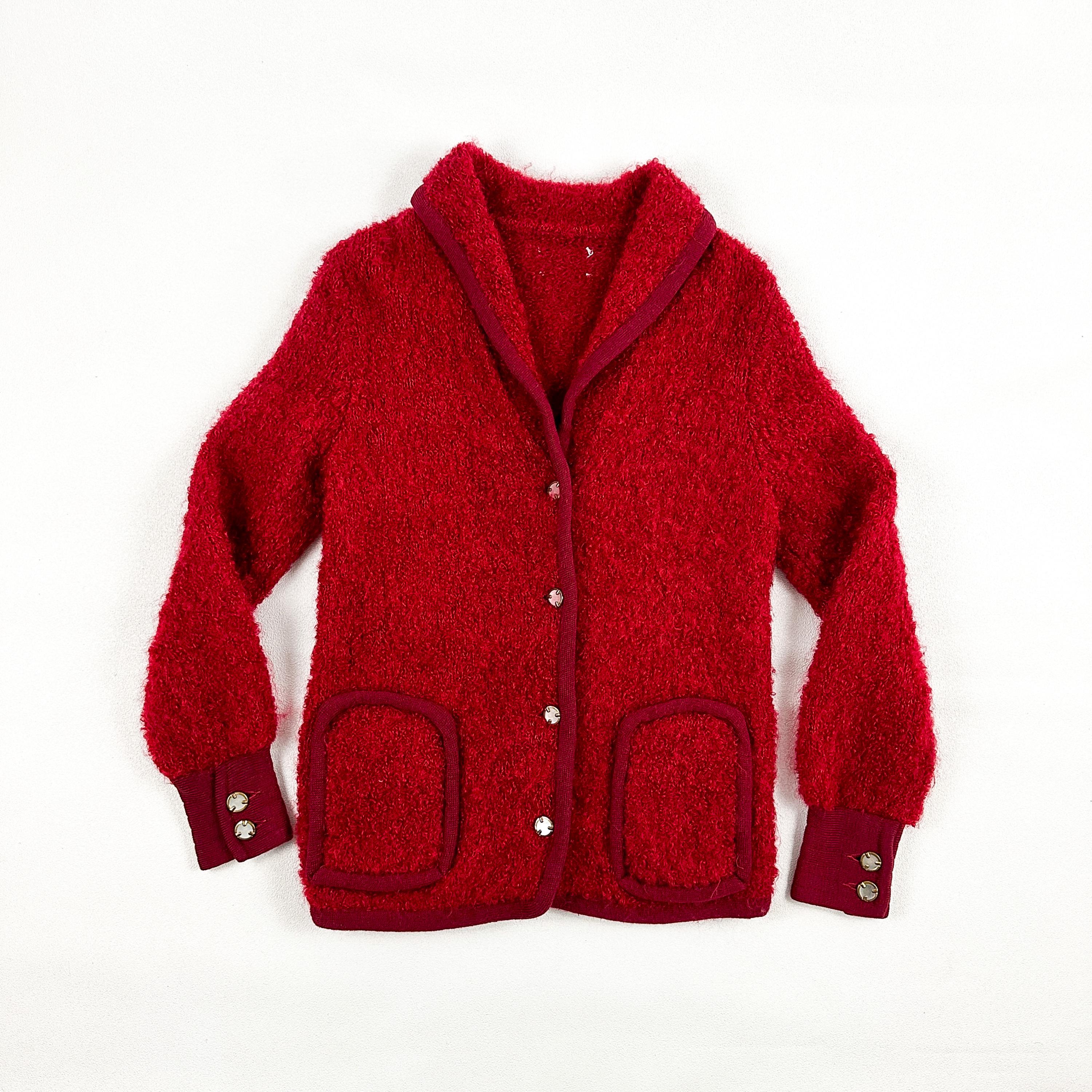 Cardigan Vintage I. Magnin & Co. – Laine Ivoire Brodée – Taille S/M – Femme