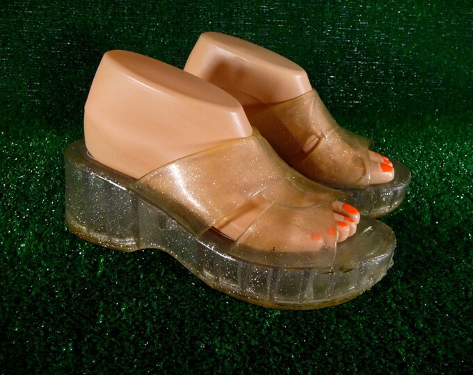 jelly sparkle sandals