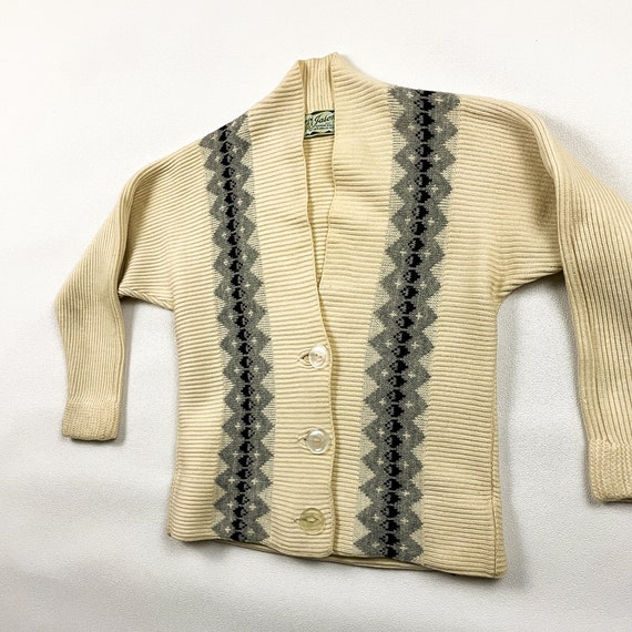 1940s Jason Argyle Stripe Cardigan Sweater / Wool… - image 2