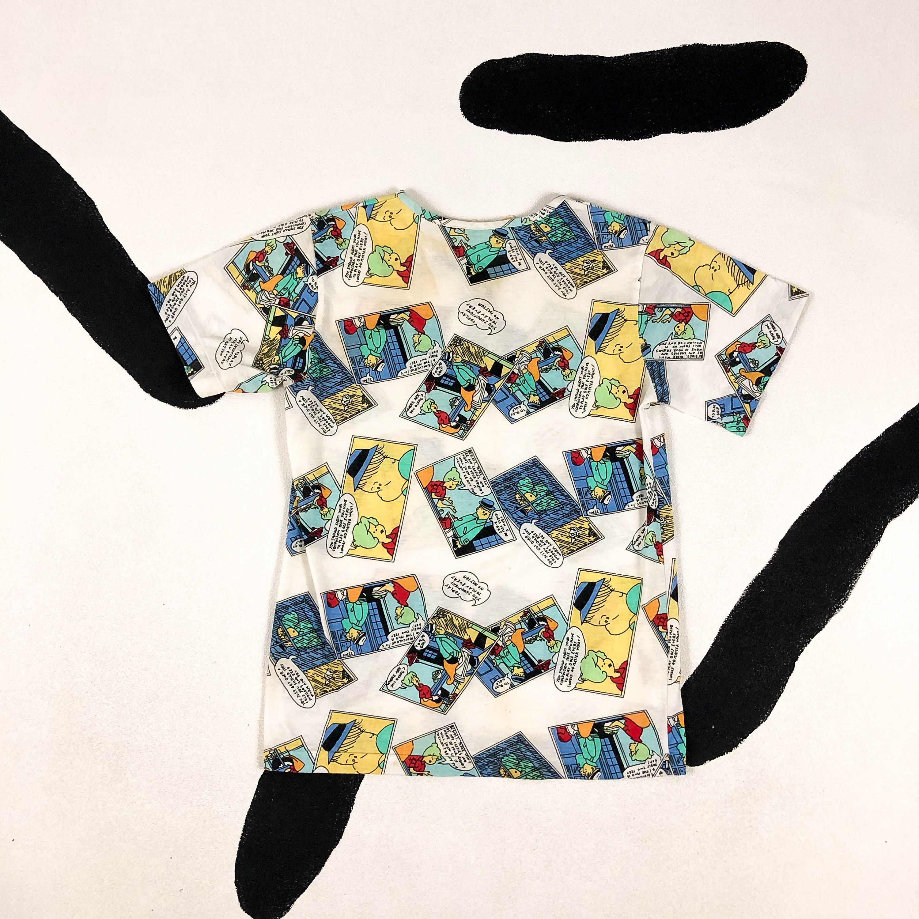 80s 90s Allover Comic Book Print T Shirt / Novelty / Cartoon / Etsy