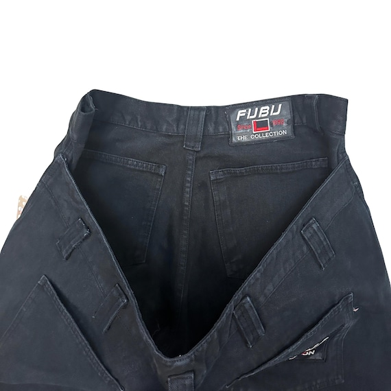 Y2k FUBU the Collection Double Butt Pocket Baggy Black Jeans