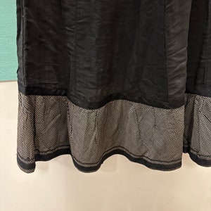 Vintage Black Victorian Silk Walking Skirt / Stripes / Fur Trim / As Is / Goth / Handmade / Prairie / 1800s / 1900s / Small / Antique / image 3