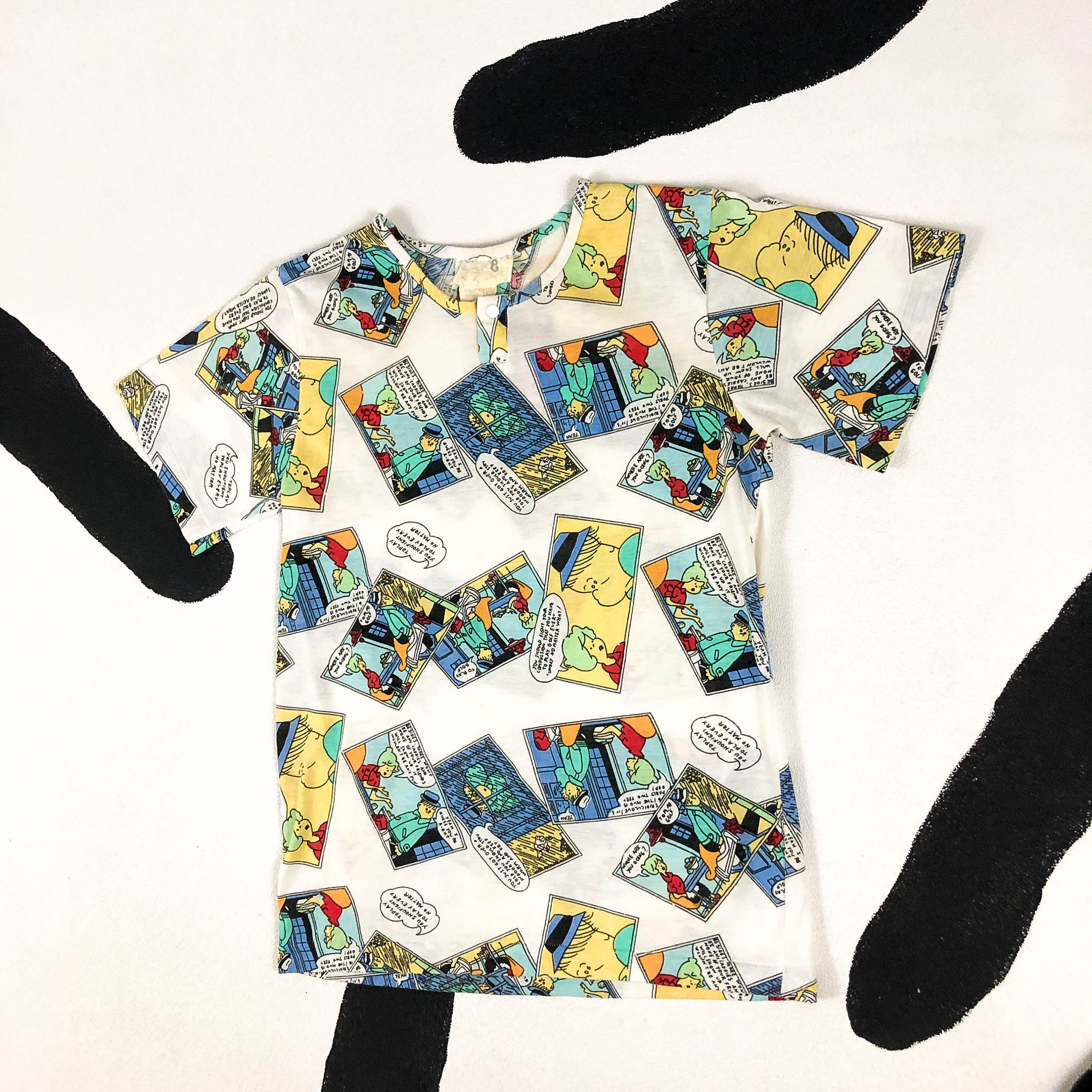 80s 90s Allover Comic Book Print T Shirt / Novelty / Cartoon / Etsy