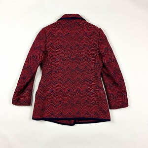 1970s Red and Blue Tweed Zig Zag Double Breasted Blazer / Wool / Psychedelic / 1960s / Double Breasted / Carnaby / Medium / Mod / Hippie / image 5