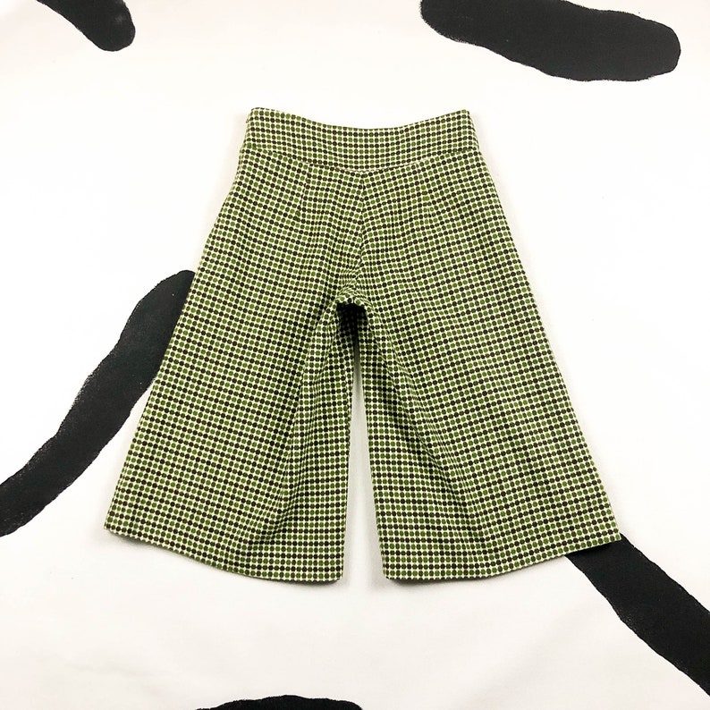 90s Green Plaid Dot Gaucho Pants / Harveys / Cropped / Patch | Etsy