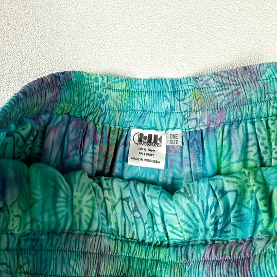 1990s / y2k / Tie Dye Tropical Floral Mini Skirt / Ti… - Gem