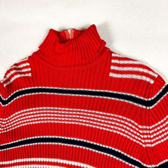 1970s Holiday Christmas Sweater / Turtleneck / Il… - image 4