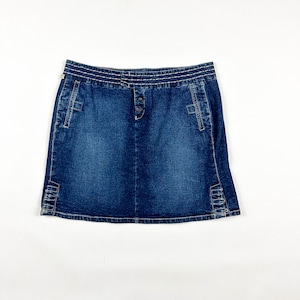 y2k Marithe Francois Girbaud Denim Mini Skirt / Size 32 / Large / Pockets / Oversize Stitching / Cool Details / Jean Skirt / Pockets / M /