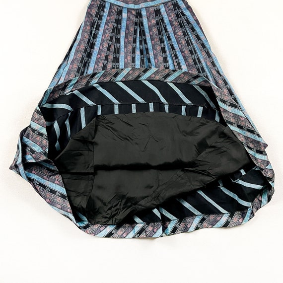 80s Geiger Striped Floral Circle Skirt / Pastel /… - image 6