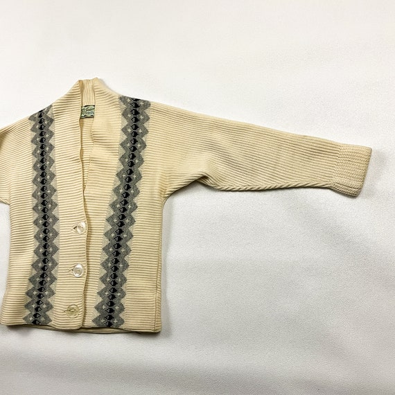 1940s Jason Argyle Stripe Cardigan Sweater / Wool… - image 3