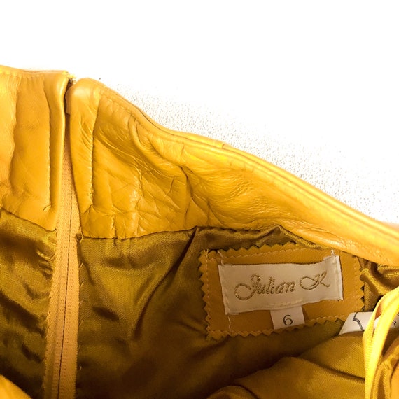 80s / 90s / Mustard Yellow Leather High Waisted P… - image 3