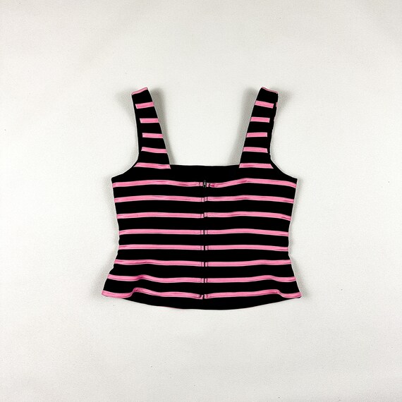 y2k JS Collections Pink and Black Fitted Tank Top… - image 4