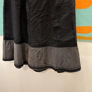 Vintage Black Victorian Silk Walking Skirt / Stripes / Fur Trim / As Is / Goth / Handmade / Prairie / 1800s / 1900s / Small / Antique / image 5
