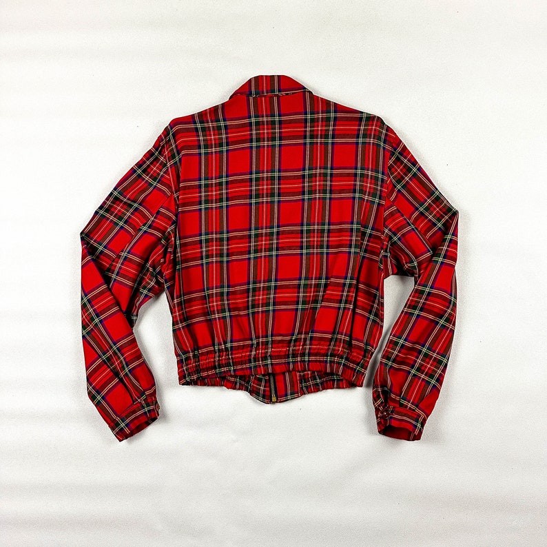 1940s Zero King Sports Apparel Mens Red Plaid Wool Gaberdine Jacket / Ricky Jacket / Tartan / Medium / Large / Talon Zipper / 1950s / 50s / image 7