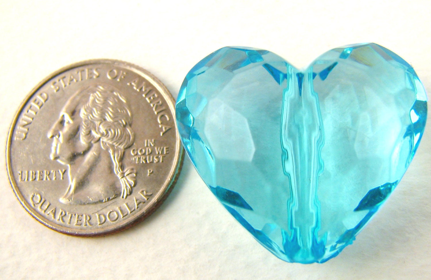 Aqua Heart Beads 12 Acrylic Faceted HEART Beads Also in Lemon - Etsy UK