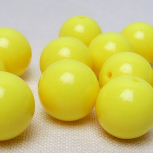 12 Gelbe Perlen, Runde Gumball Perlen, 20mm Bubblegum Perlen, GELBE Chunky Beads, Gelbe Bubblegum Perlen, Gelbe Gumball Perlen