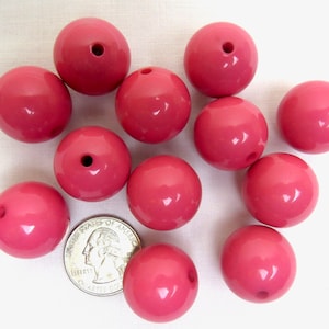 22mm Gum Ball Beads, 12 Chunky Beads, SALMON PINK rounds, 22mm, Pink Round Beads, Salmon Pink Beads, Round Bubblegum Beads