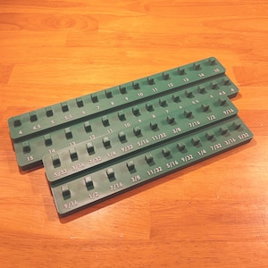 Metric/SAE Socket Organizer 1/4" Drive w/ Magnetic Base - Fits Craftsman Husky DeWalt Quinn