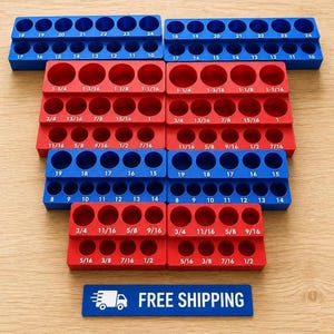 Quinn Master Set Compatible IMPACT Socket Organizers w/ Magnetic Base, Metric/SAE Trays