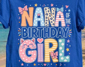 Nana of The Birthday Girl Party Blue Dog Lover Matching PNG T-Shirt  Matching Family Celebration Art (Digital Download)