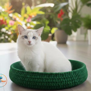 かぎ針編みペットベッドパターンPDF – 猫＆小型犬用ベッドかぎ針編みパターン – 初心者向け – インスタントデジタルダウンロード – 居心地の良い手作りペットベッド