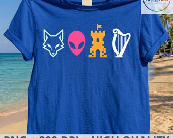 Funny Spurs Fox Alien Castle Harper T-Shirt Funny Spurs Fox Alien PNG: Retro Sports Mascot Fan png Cosmic Fantasy Clipart (Digital Download)